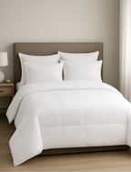 طقم لحاف فاخر من القطن الخالص 100%، مكون من 7 قطع، مقاس كينج مزدوج - مفروشات سرير بيضاء فاخرة