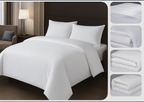 طقم لحاف فندقي فاخر مكون من 5 قطع، مقاس كينج مزدوج - مفروشات بيضاء فاخرة