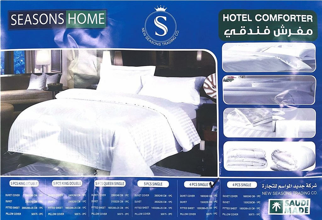 Hotel Comforter 5-Piece Queen Set – Luxury White Bedding
